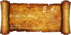 Erdős Aba névjegykártya