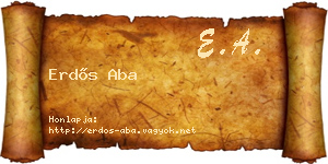 Erdős Aba névjegykártya